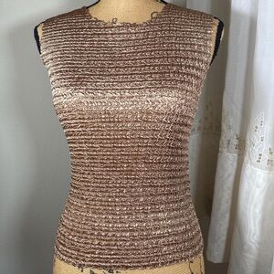 NICOLA Crinkled Brown Top